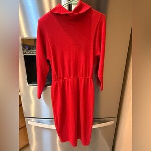 St. John Bright Red Knit Dress